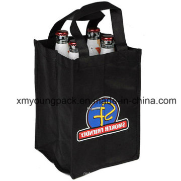 Promocionais Custom Eco Friendly tecido não tecido Reutilizável 4 garrafa vinho transportar saco